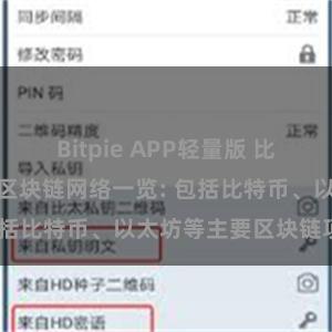 Bitpie APP轻量版 比特派钱包支持的区块链网络一览: 包括比特币、以太坊等主要区块链项目